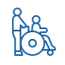icon of person pushing another person in a wheelchair