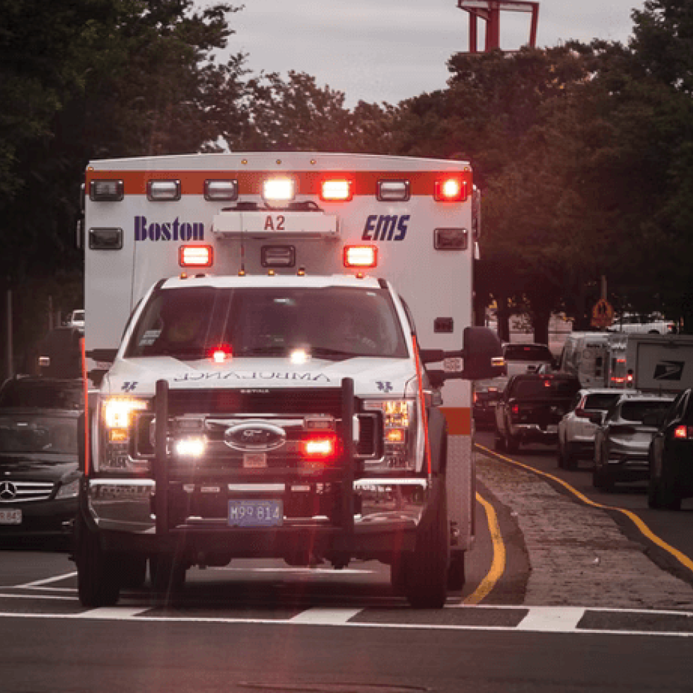ambulance driving to an emergency call